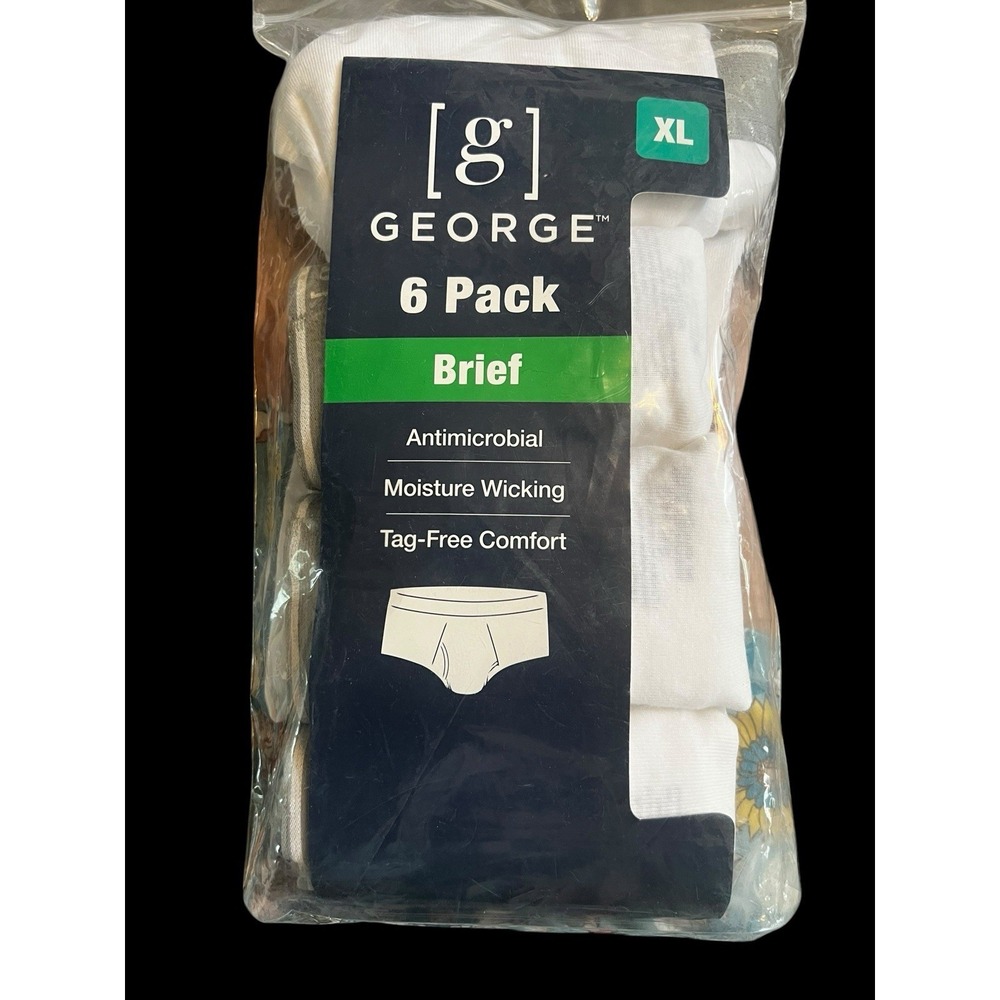 George White Briefs Underwear 6-Pack XL Antimicrobial Tag Free Moisture Wicking